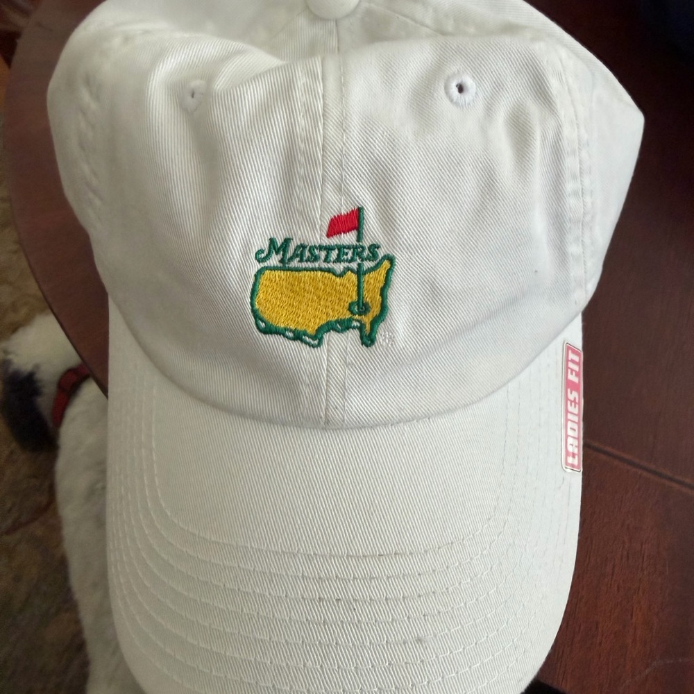 Masters White Golf Hat with Embroidered Logo